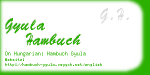 gyula hambuch business card